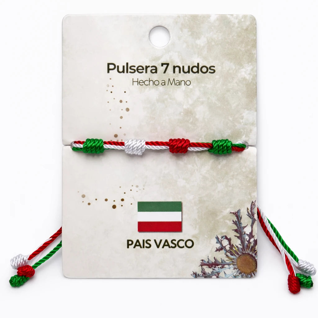 Pulsera 7 Nudos Coloreado - Tono País Vasco detalle