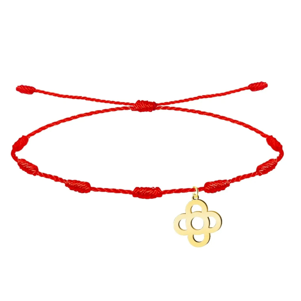 Pulsera 7 Nudos con Flor Barcelona Acero Dorado textura