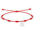 Pulsera 7 Nudos con Medalla de Cruz de Caravaca en Hilo Rojo Y Acero