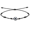 Pulsera 7 Nudos Negro con Colgante Ojo Turco