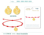 Pulsera 7 Nudos con San Miguel Dorado diseño