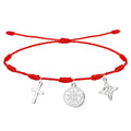 Pulsera 7 Nudos de Triple Protección: Nudo de Bruja, Tetragrámaton Y Cruz Latina en Acero