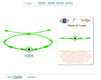 Pulsera de 7 Nudos Verde con Ojo Turco acabado