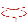 Pulsera 7 Nudos con Virgen de Candelaria en Acero Plateado