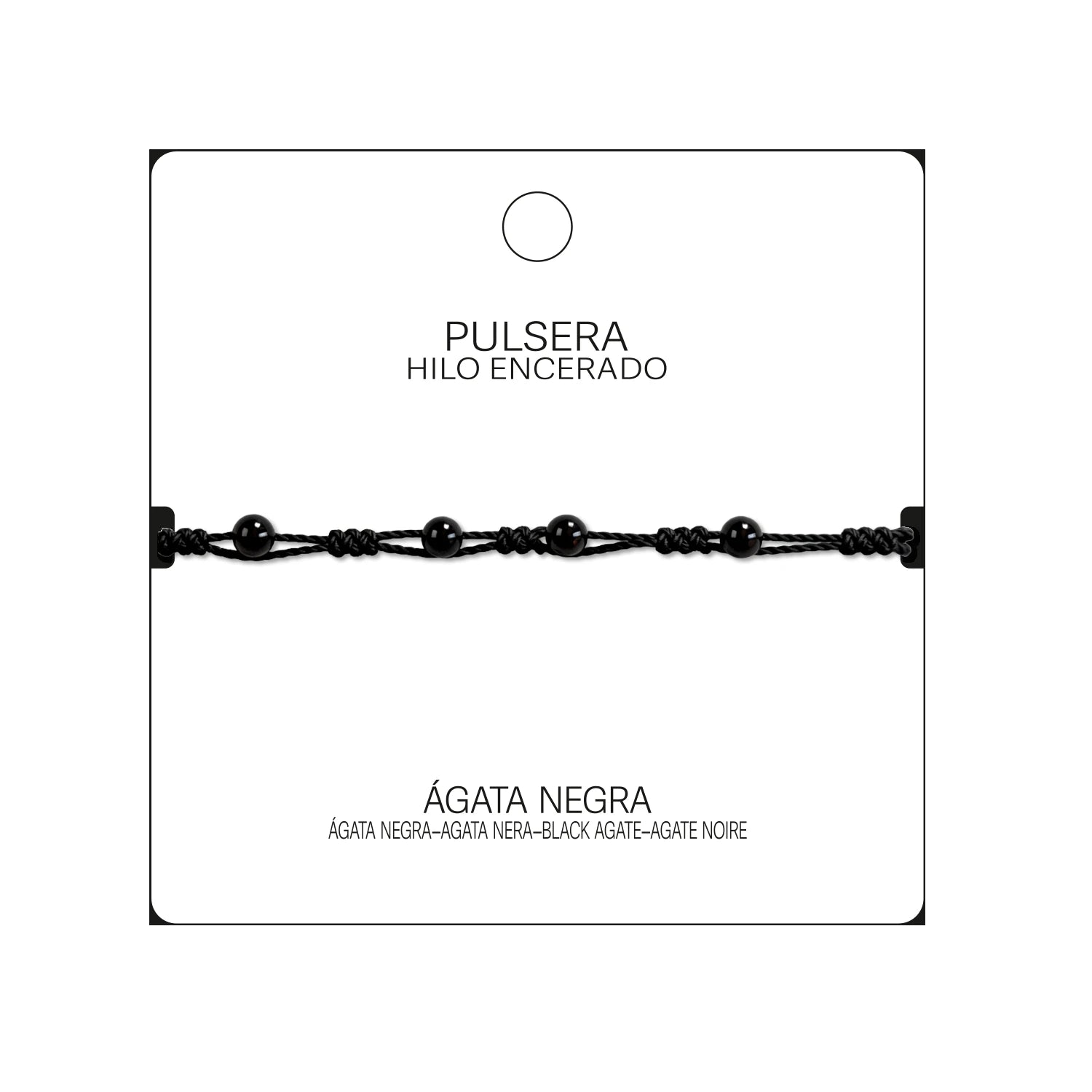 Pulsera de Ágata Negra con Bolitas Minerales detalle