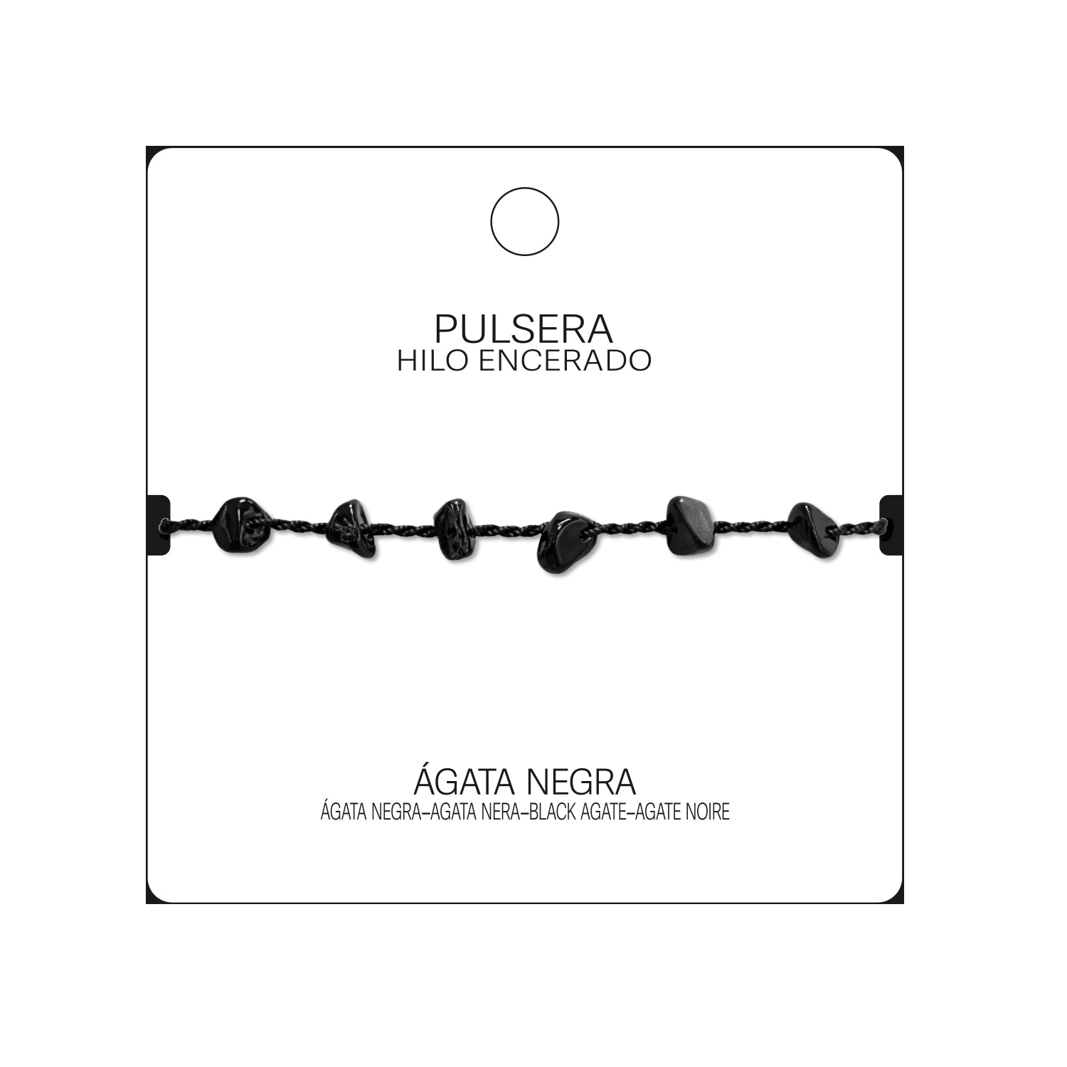 Pulsera de Ágata Negra con Chips de Piedra detalle