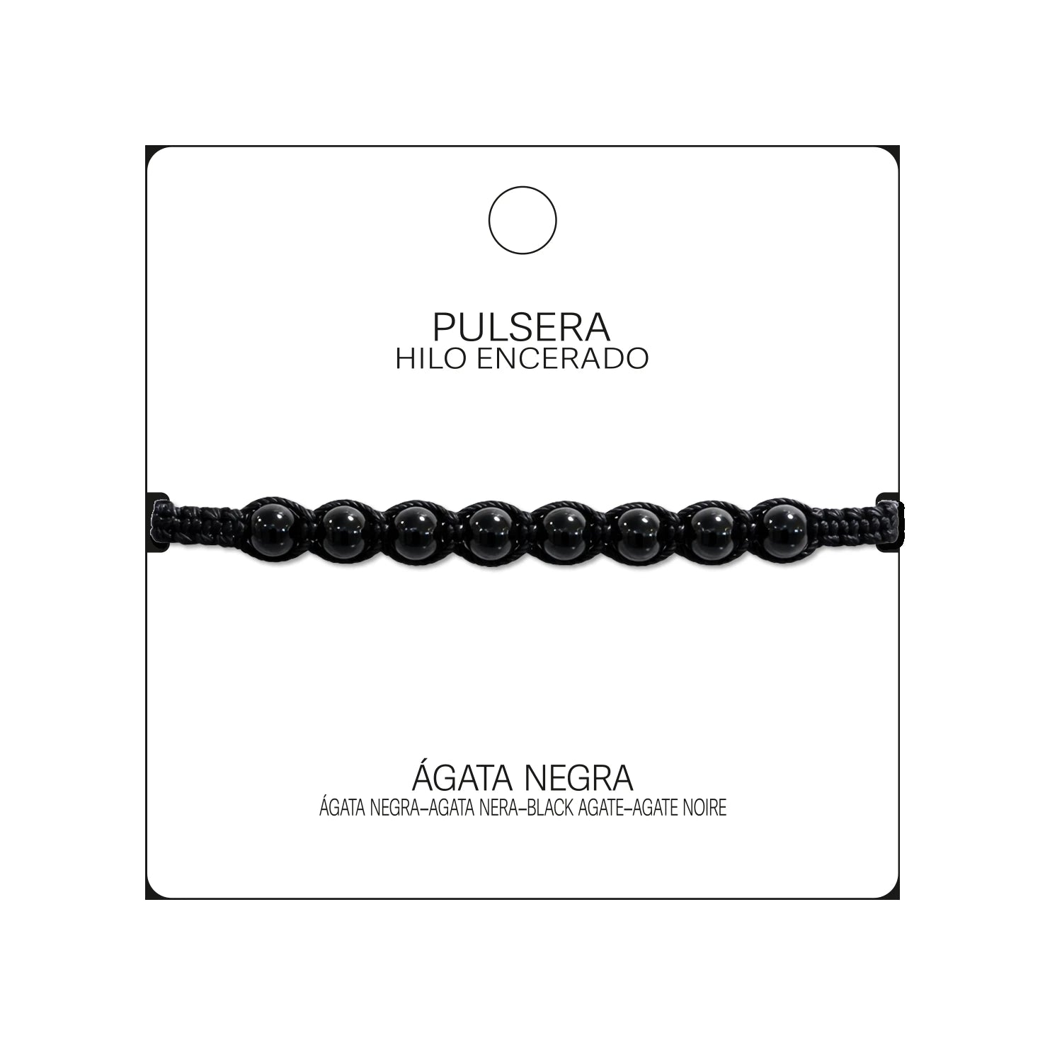 Pulsera de Ágata Negra con Cuentas Naturales detalle