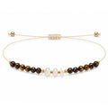 Pulsera Ajustable de Piedra Natural Y Acero