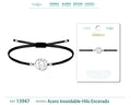 Pulsera Amanecer Hilo Negro Acero Plateado