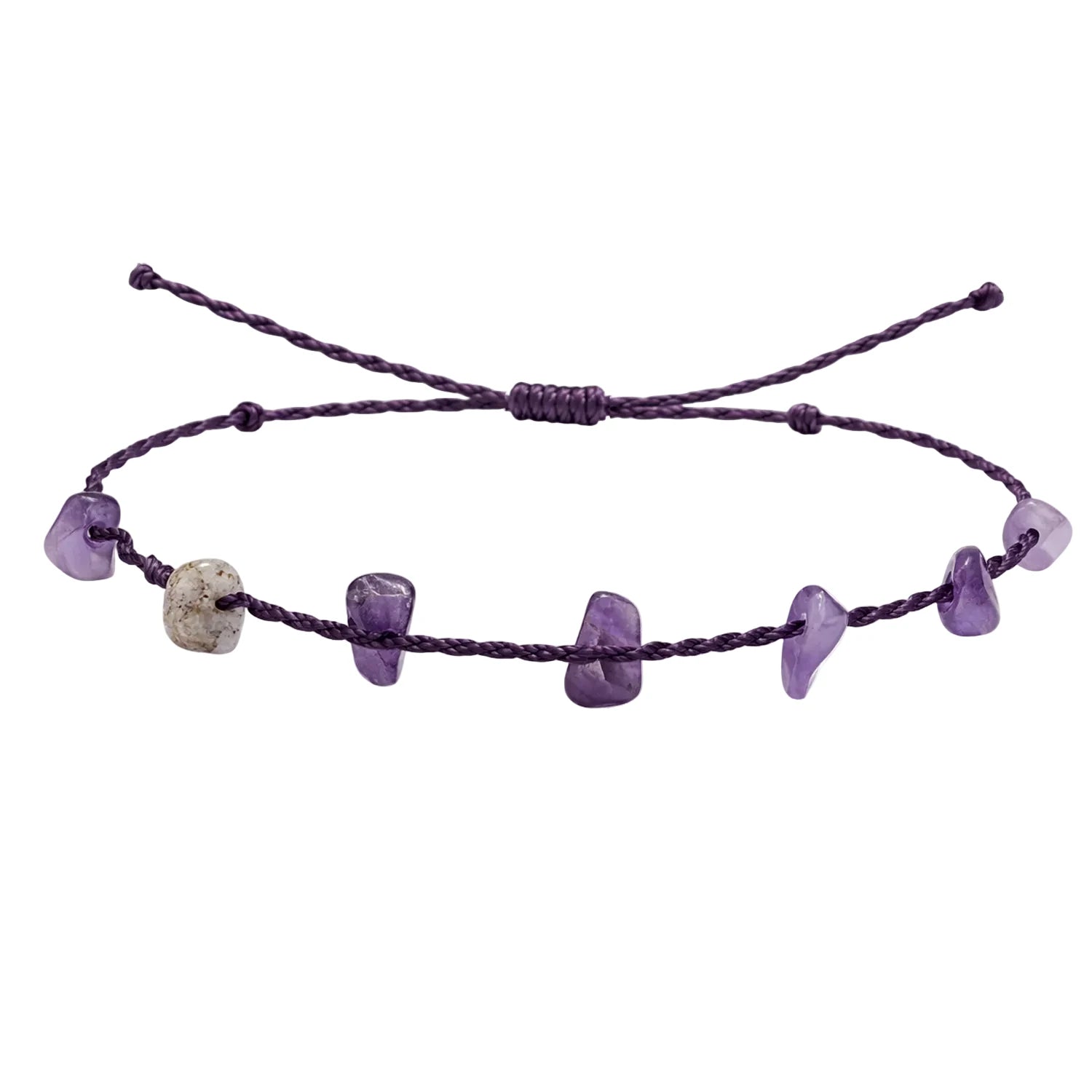 Pulsera de Amatista con Chips de Piedra