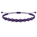 Pulsera de Cuentas de Piedra Natural con Hilo Encerado - Piedra Natural Amatista - SKU 21373