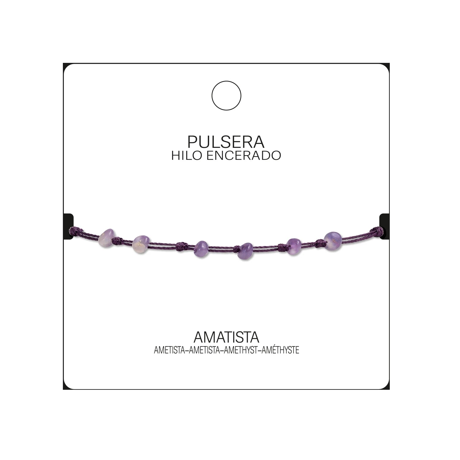 Pulsera de Amatista con Hilo Encerado Irregular detalle