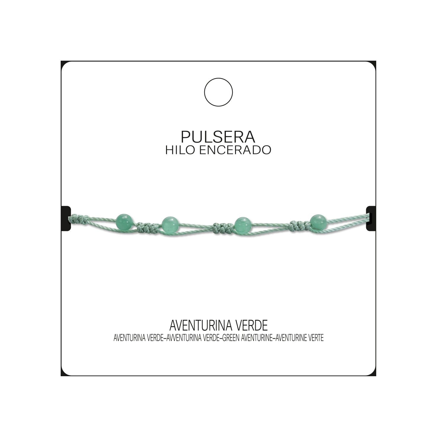 Pulsera de Aventurina Verde con Bolitas Minerales detalle