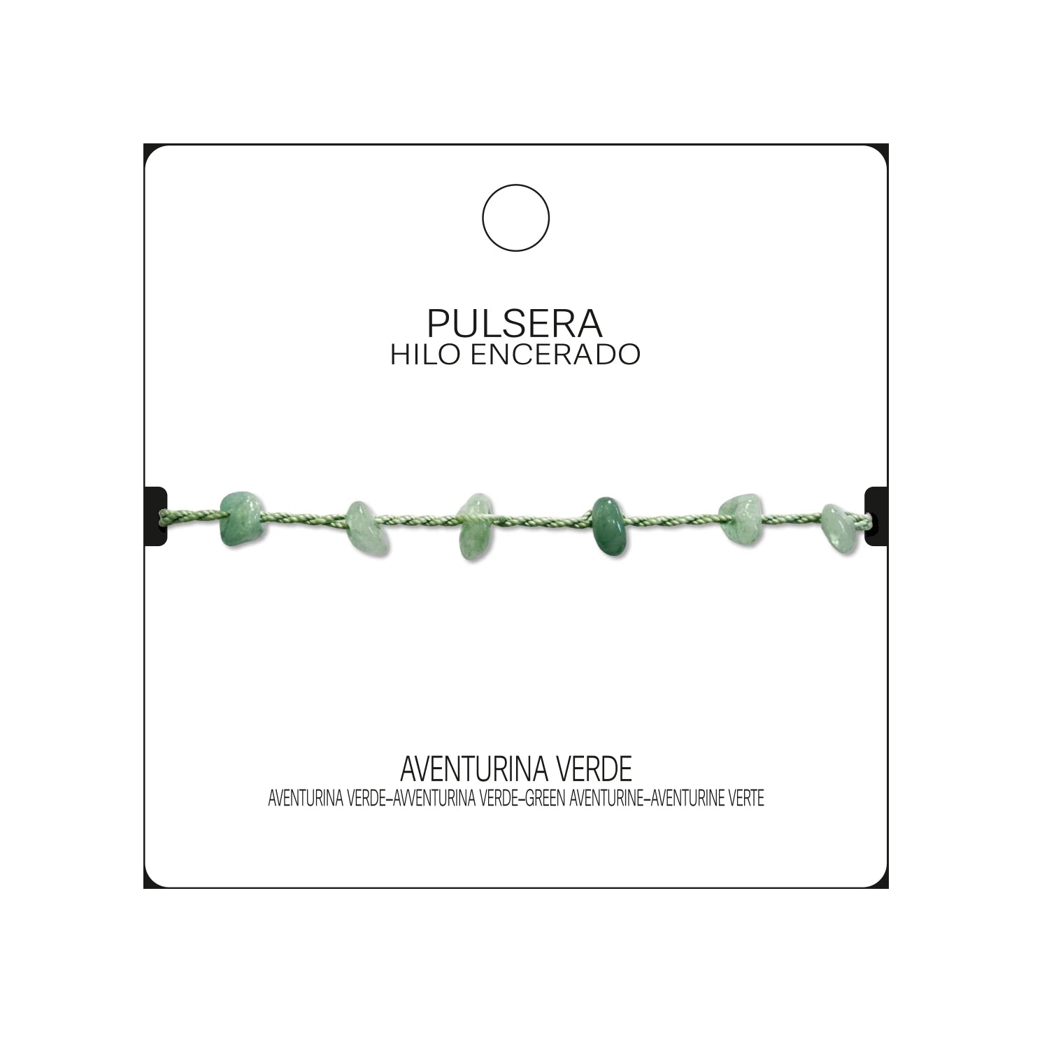 Pulsera de Aventurina Verde con Chips de Piedra detalle