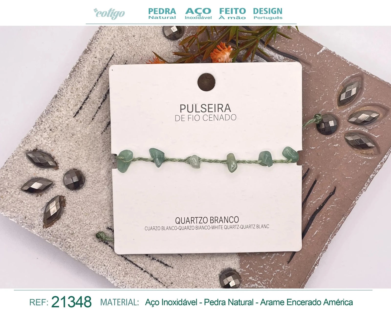 Pulsera de Aventurina Verde con Chips de Piedra acabado