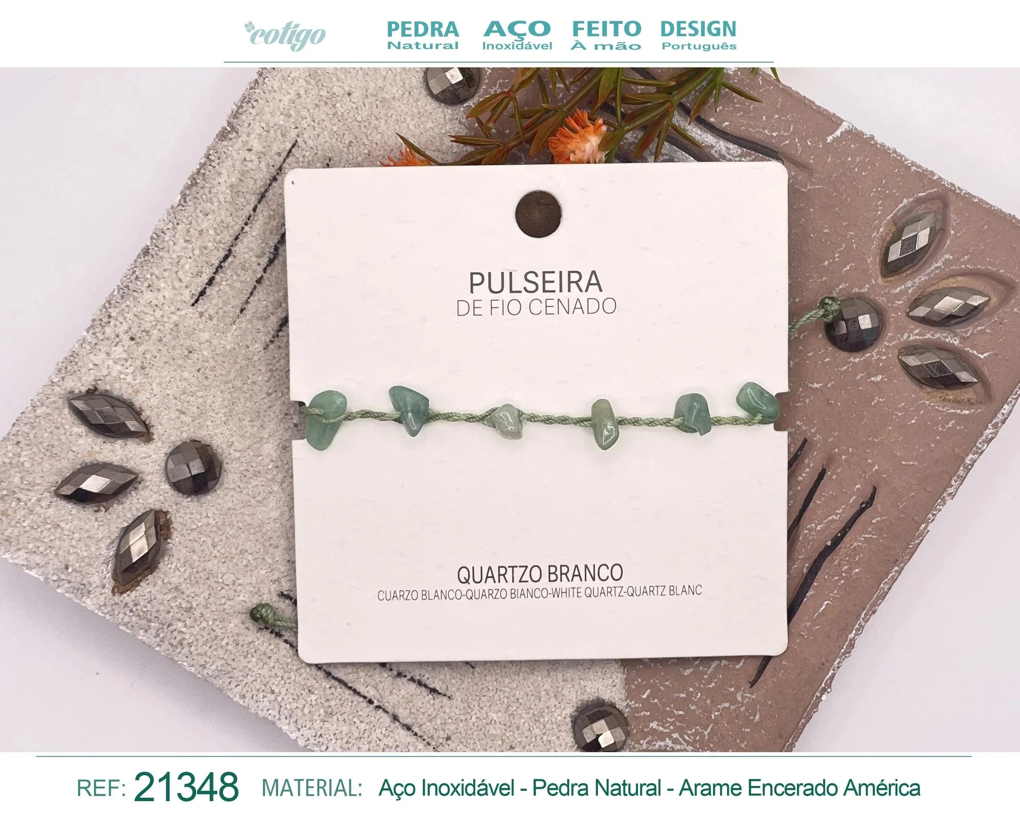 Pulsera de Aventurina Verde con Chips de Piedra acabado