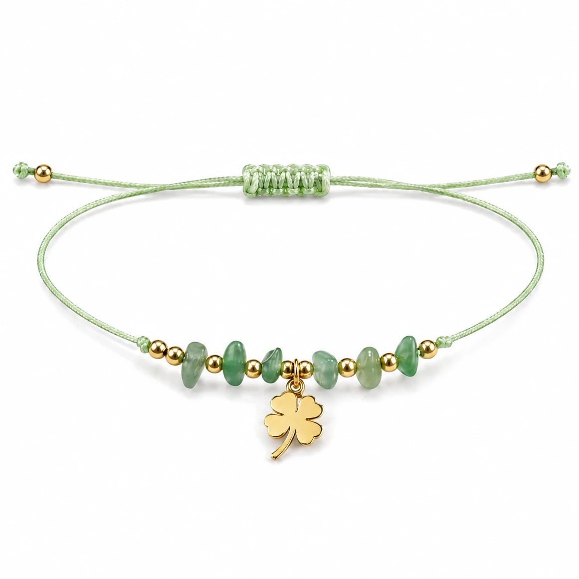 Pulsera de Aventurina Verde con Trébol