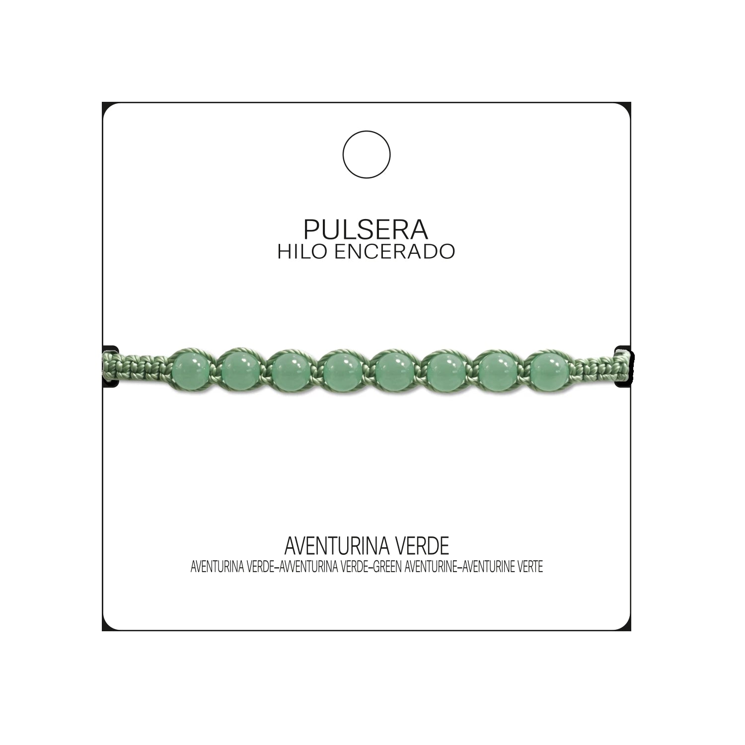 Pulsera de Aventurina Verde con Cuentas Naturales detalle