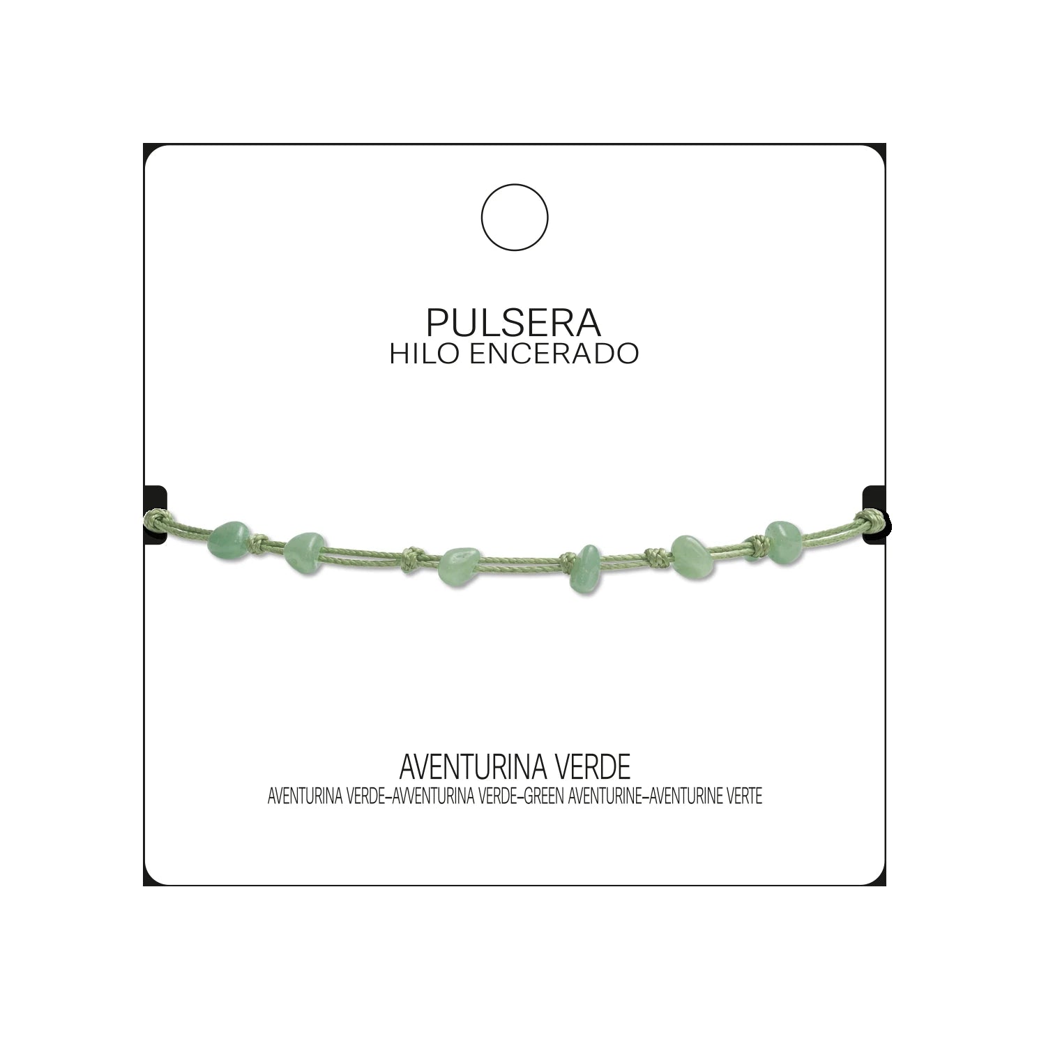 Pulsera de Aventurina Verde con Hilo Encerado Irregular detalle
