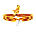 Pulsera con bandera de Cataluña y colgante mapa plateado