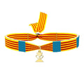 Pulsera bandera Valencia con colgante del Santo Grial en acabado dorado