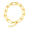 Pulsera Cadena Paperclip Acero Dorado para Charm