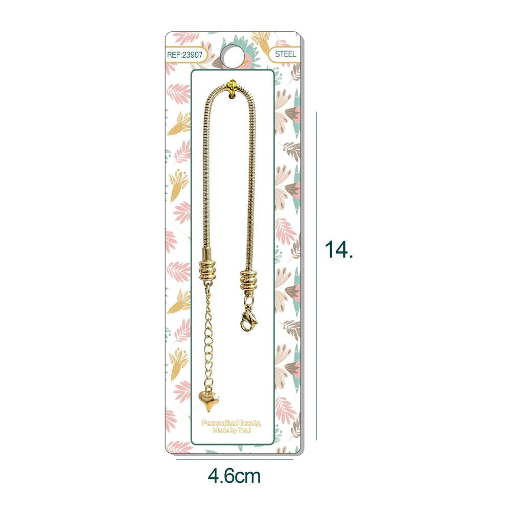Pulsera Cadena Serpiente Acero Dorado para Charm detalle