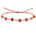 Pulsera de Chips de Piedra Natural con Hilo Encerado - Piedra Natural Carneola - SKU 21352