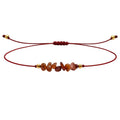 Pulsera de Piedra Natural en Bruto con Hilo Encerado - Piedra Natural Carneola - SKU 21364