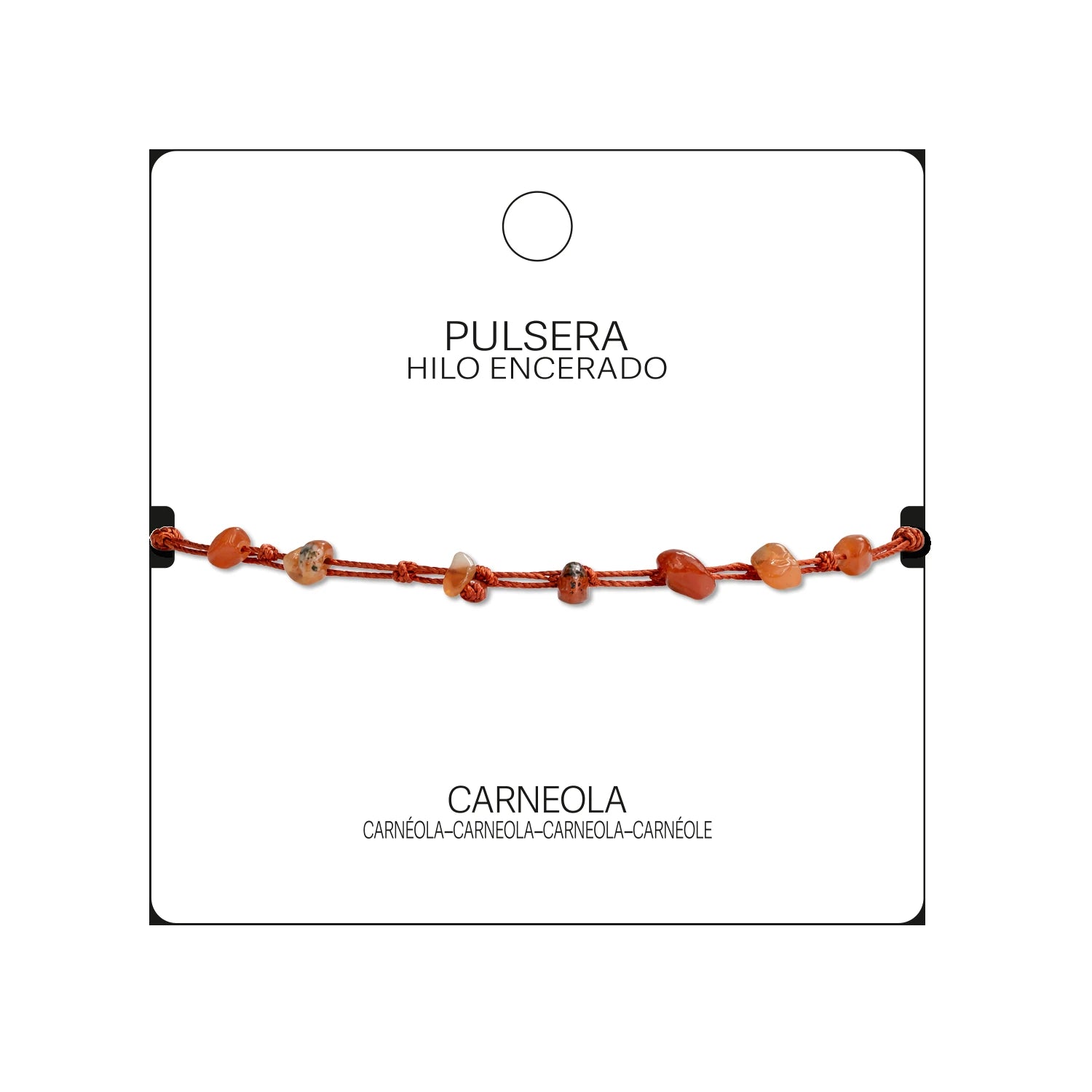 Pulsera de Carneola con Hilo Encerado Irregular detalle