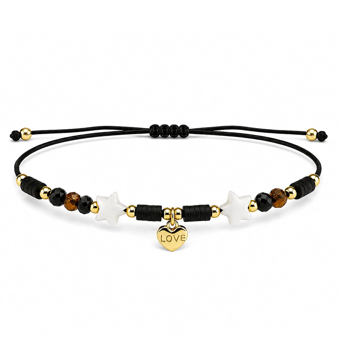 Pulsera con Estrellas Y Charm Love
