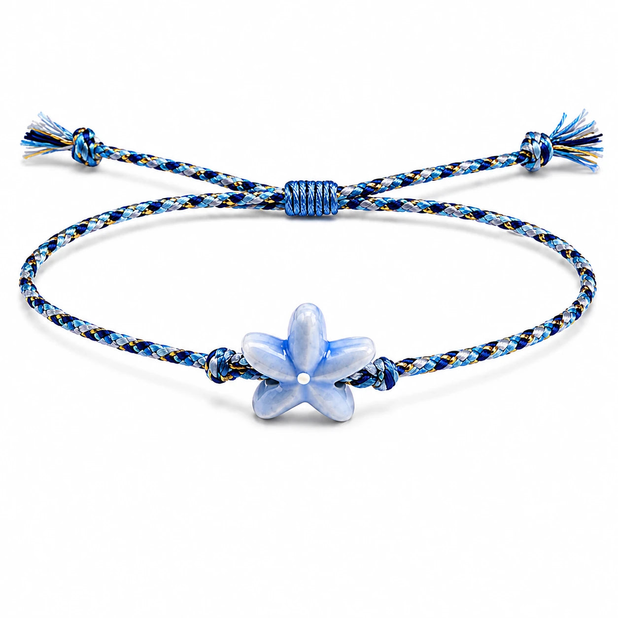 Pulsera de Cordón Trenzado con Estrella del Mar