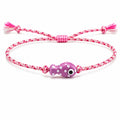 Pulsera de Cordón Trenzado con Pez Rosa