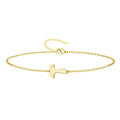 Pulsera Cruz Tau de Acero Dorado
