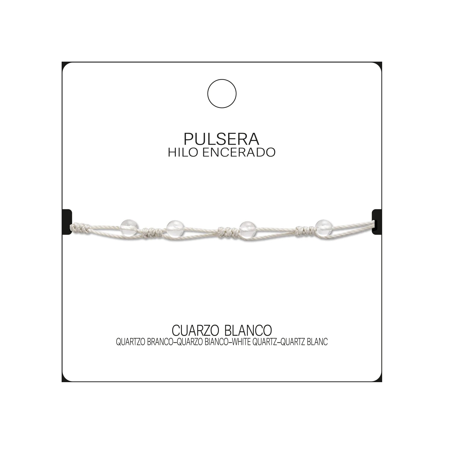 Pulsera de Cuarzo Blanco con Bolitas Minerales detalle