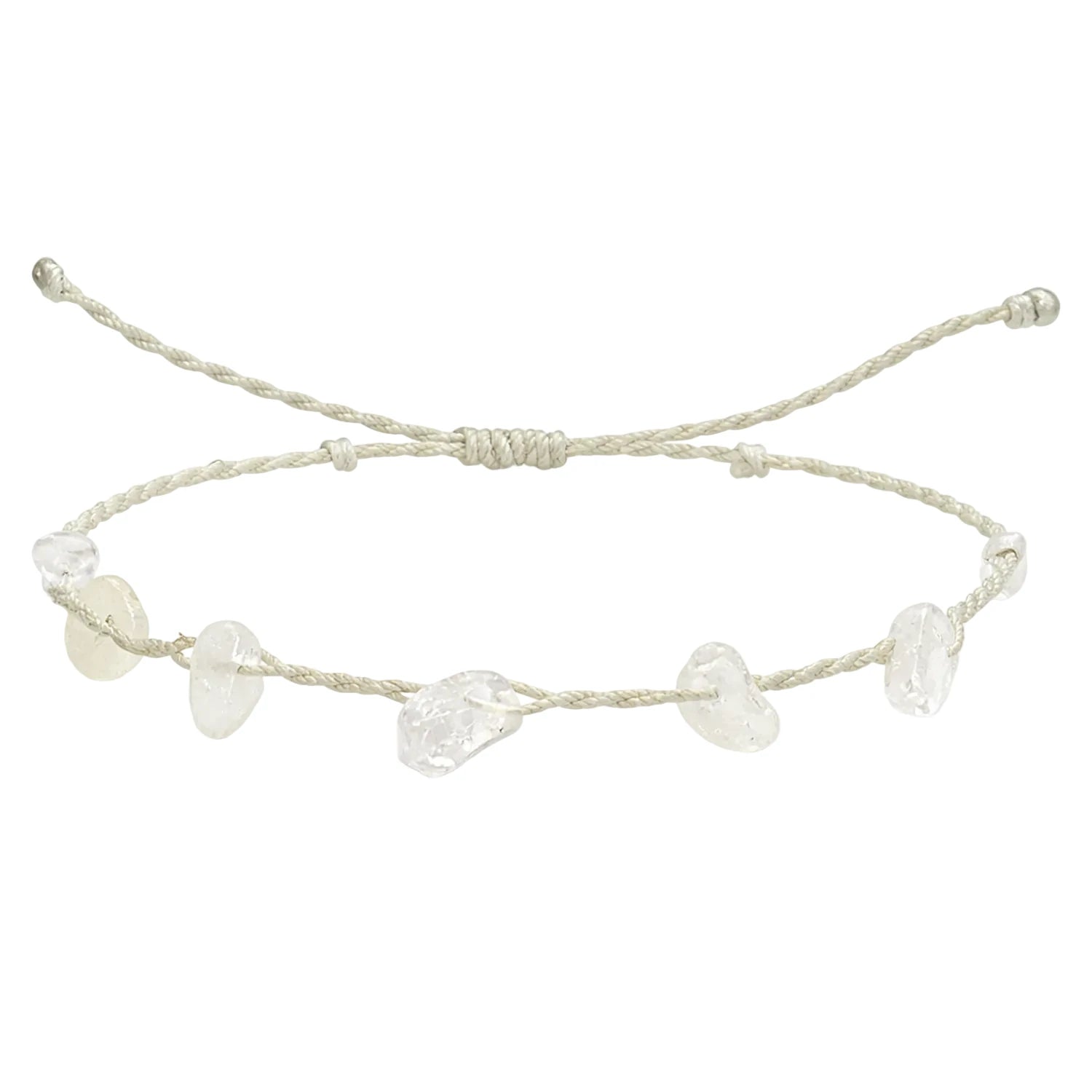 Pulsera de Cuarzo Blanco con Chips de Piedra