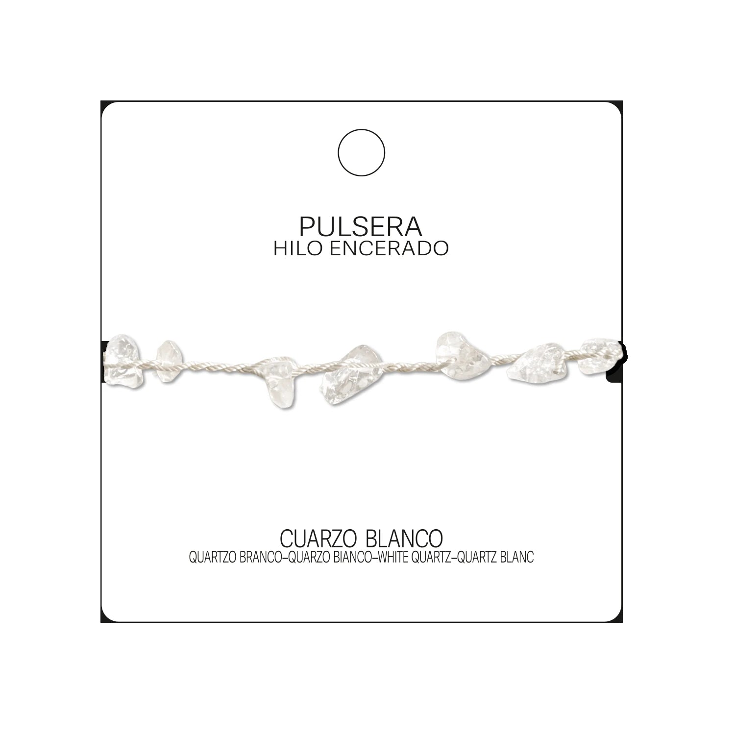 Pulsera de Cuarzo Blanco con Chips de Piedra detalle