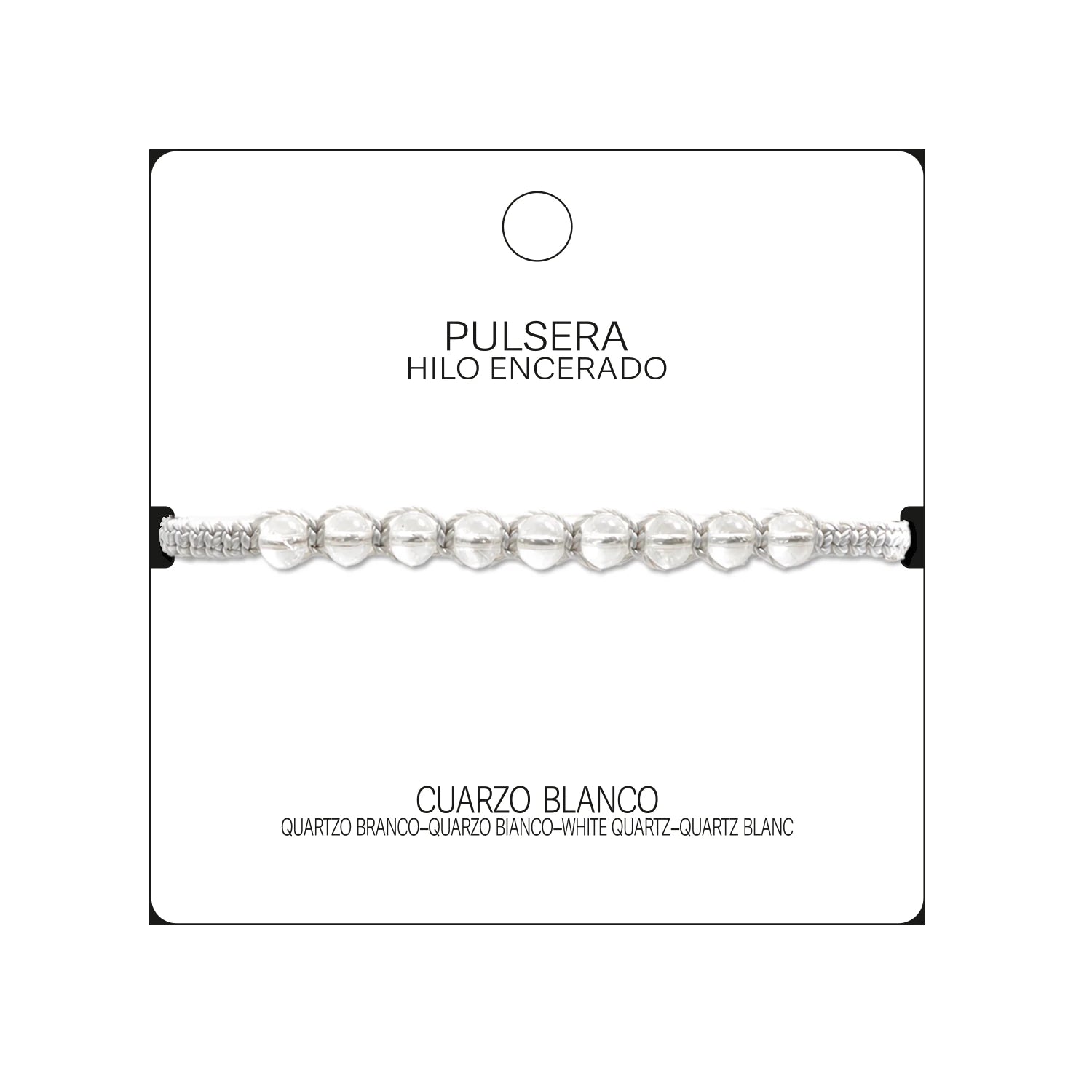 Pulsera de Cuarzo Blanco con Cuentas Naturales detalle