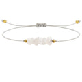 Pulsera de Cuarzo Blanco en Bruto con Hilo Encerado