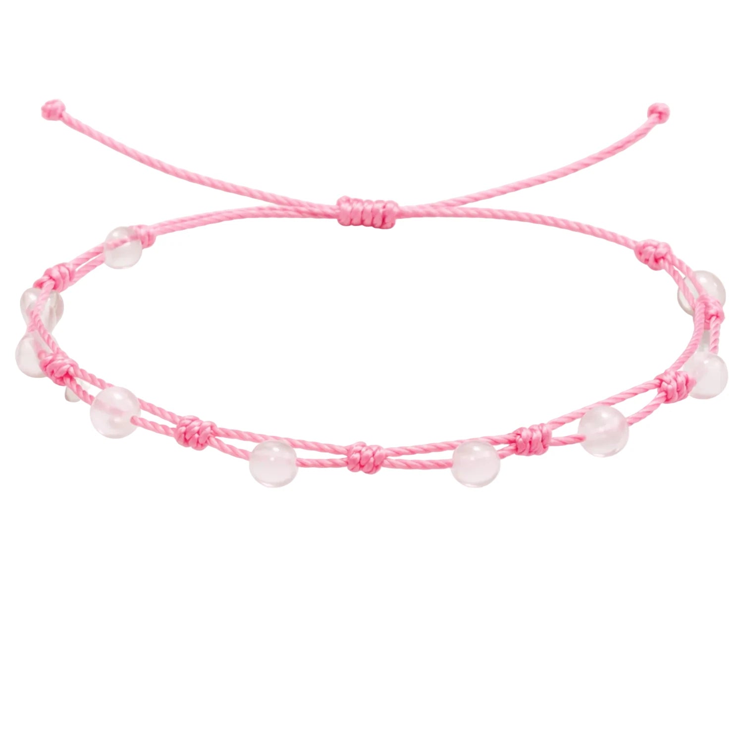 Pulsera de Cuarzo Rosa con Bolitas Minerales