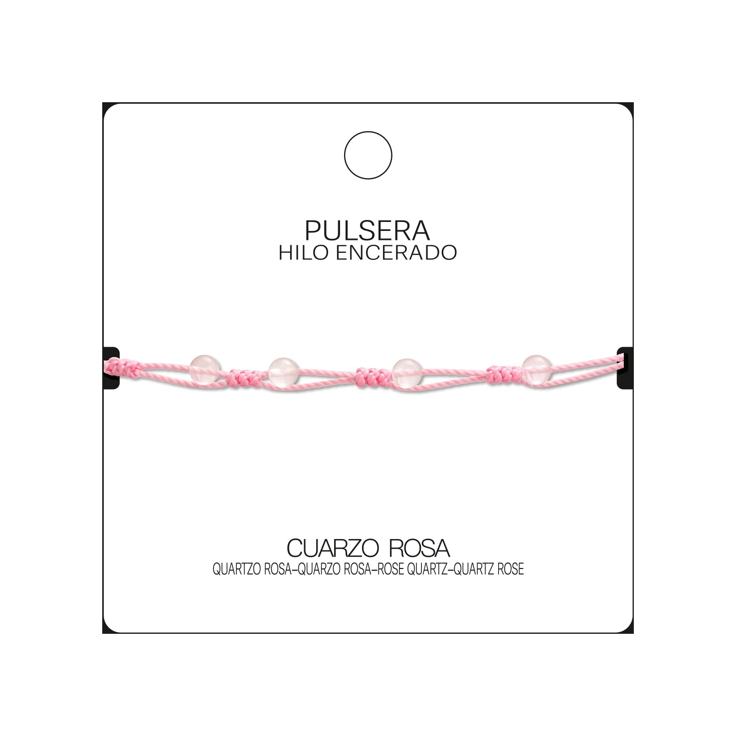 Pulsera de Cuarzo Rosa con Bolitas Minerales detalle