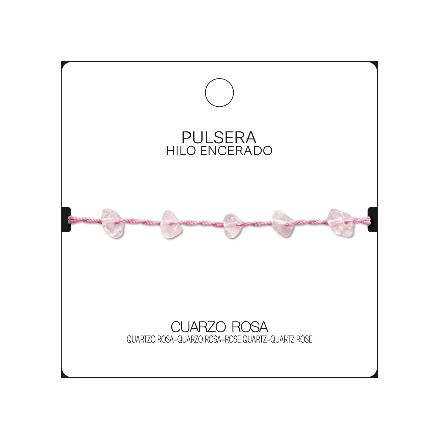 Pulsera de Cuarzo Rosa con Chips de Piedra detalle