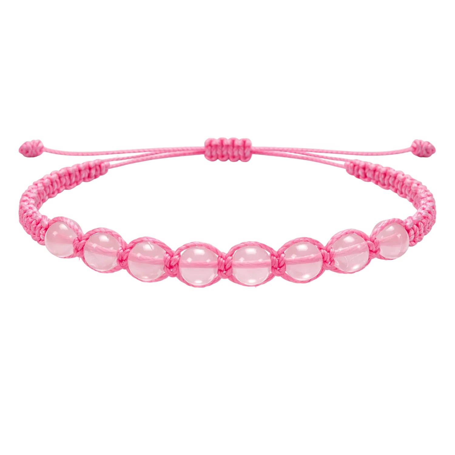 Pulsera de Cuarzo Rosa con Cuentas Naturales