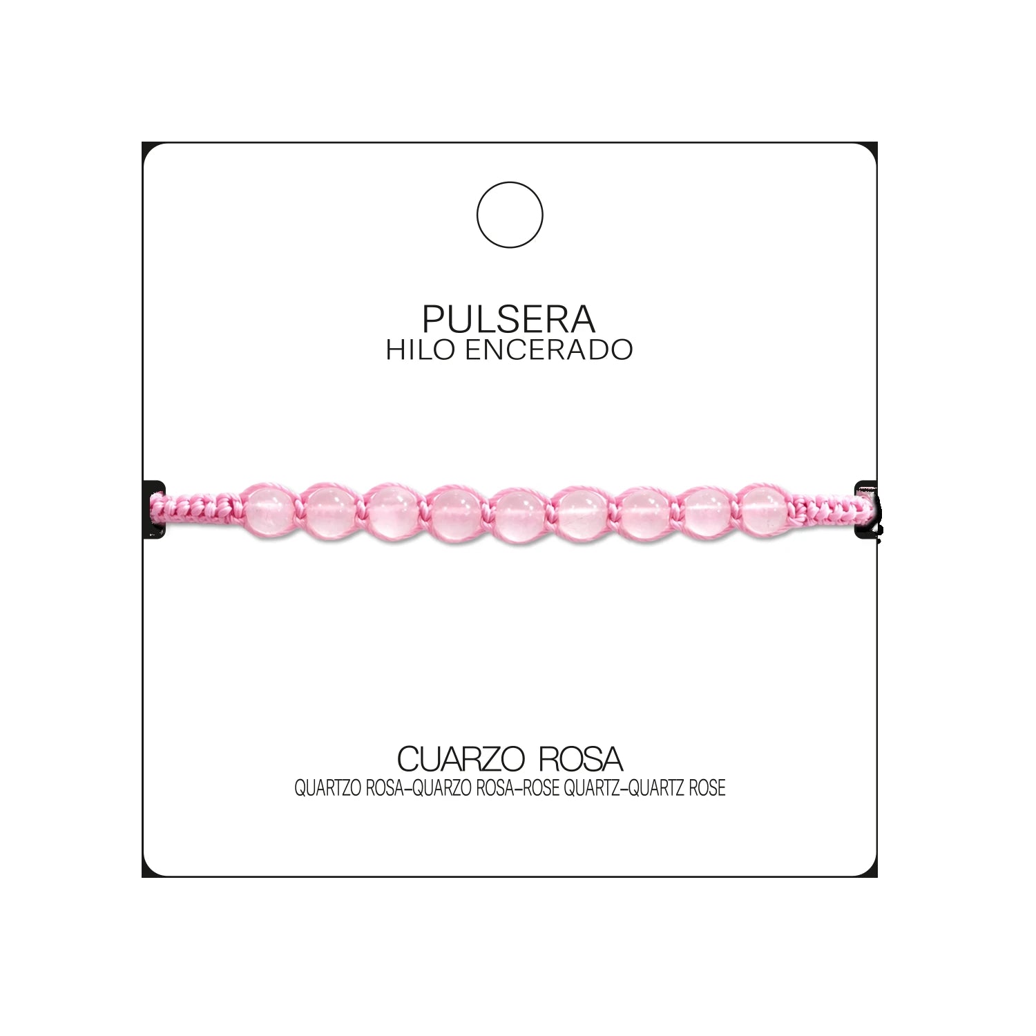 Pulsera de Cuarzo Rosa con Cuentas Naturales detalle