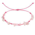 Pulsera de Cuarzo Rosa con Hilo Encerado Irregular