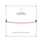 Pulsera de Cuarzo Rosa con Hilo Encerado Irregular detalle