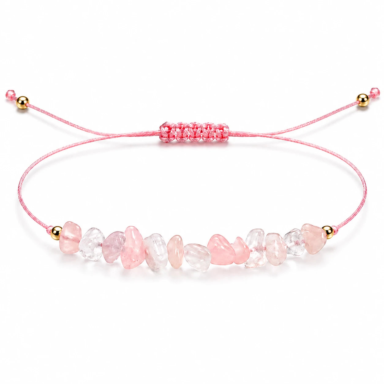 Pulsera de Cuarzo Rosa Natural