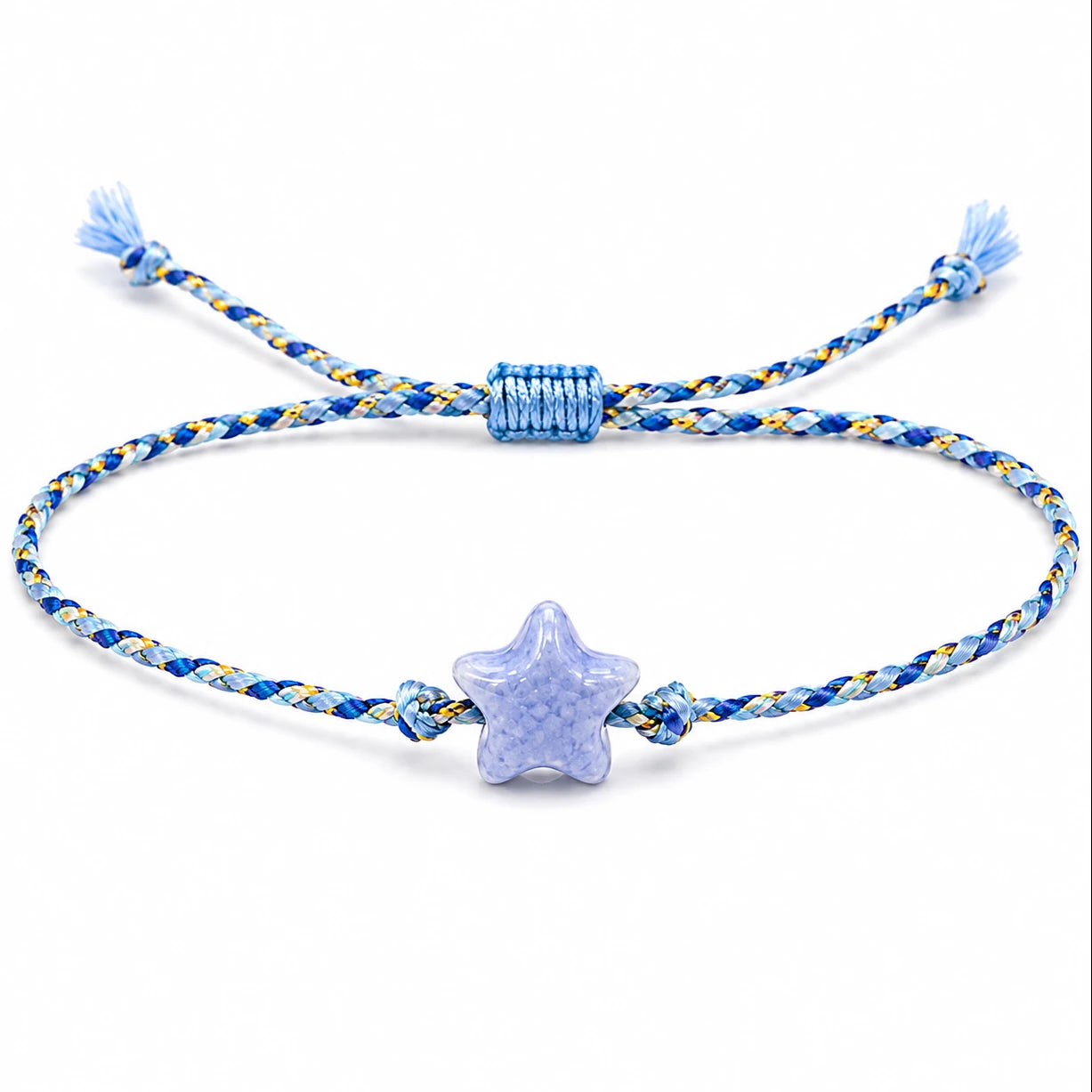 Pulsera de Cordón Trenzado con Estrella Azul