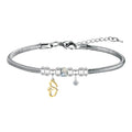 Pulsera Diploma Mejor Novia con Colgante de Anillo sobre fondo blanco
