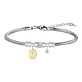 Pulsera Diploma Mejor Mamá con Colgante Rectangular sobre fondo blanco